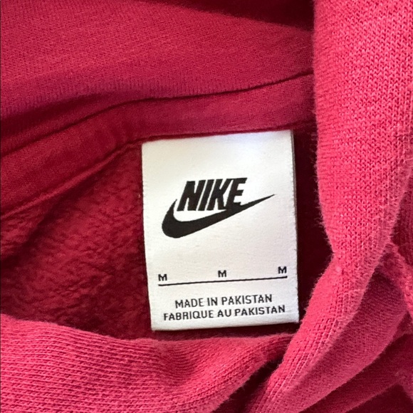 Nike  pullover hoodie  burgundy/white logo on chest  muff front pockets EUC - Picture 6 of 13